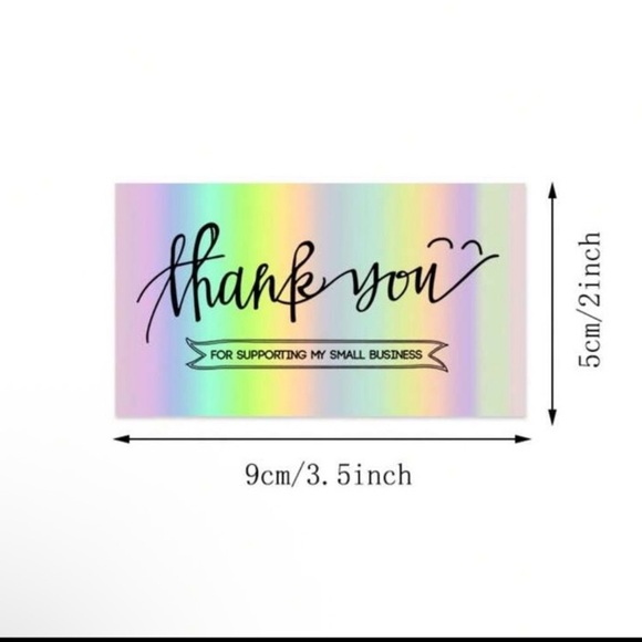 50 Pack Thank You Cards Small Business Appreciation Holographic New - Picture 2 of 2